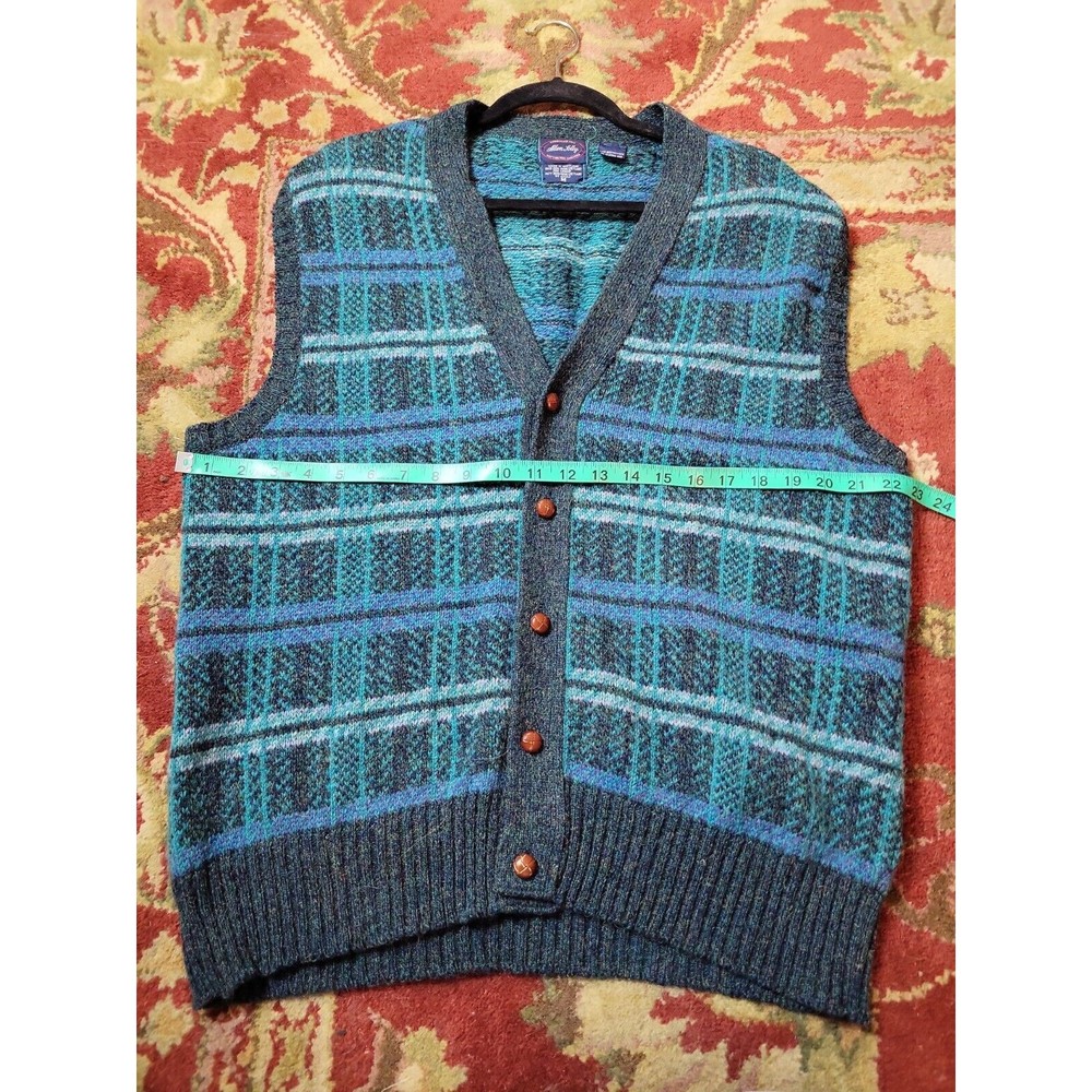 🎁 Vintage Scottish wool plaid Sweater vest - Picture 5 of 7